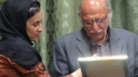 دکتر محمدعلی لطفی مقدم هنرمند برجسته سبزواری لوح تقدیر مراسم بزرگداشت محمود بیهقی را قرائت کرد