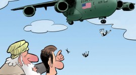 سقوط افغانستانی ها از هواپیمای آمریکایی در نگاه کاریکاتوریست‌ها